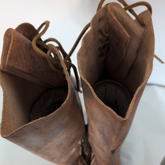 Bed Stu Manchester Knee High Leather Lace Back Boots - Picture 12 of 16